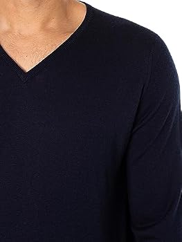 John Smedley Bobby V-Neck Men's Jumper, - Midnight : John Smedley